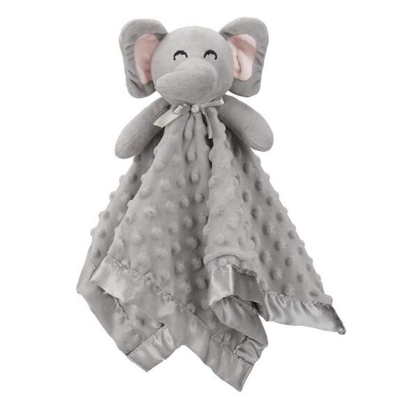 Pro Goleem Elephant Lovey Soft Security Blanket Snuggle Toy Minky Satin Trim - Picture 1 of 7